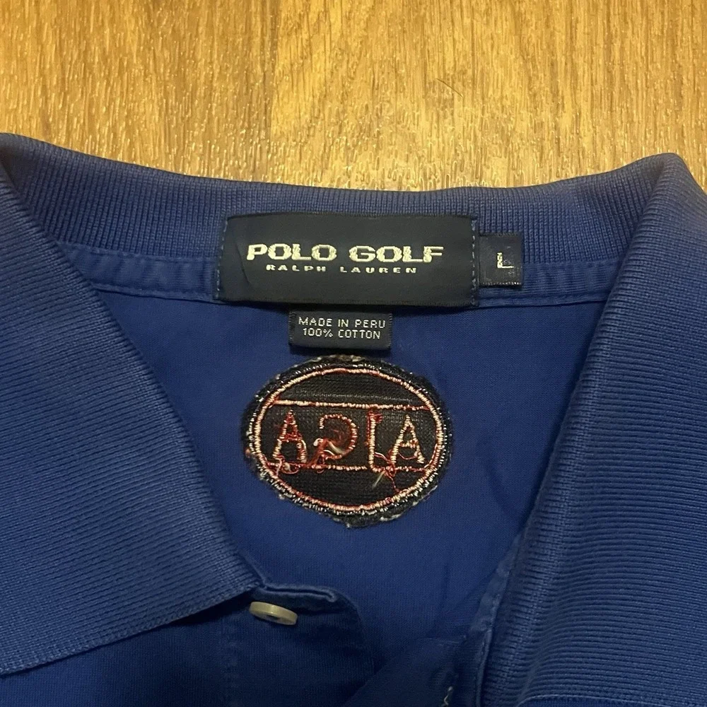 Polo Ralph Lauren Polo Golf Shirt Men Large Blue‎ Preppy Short Sleeve